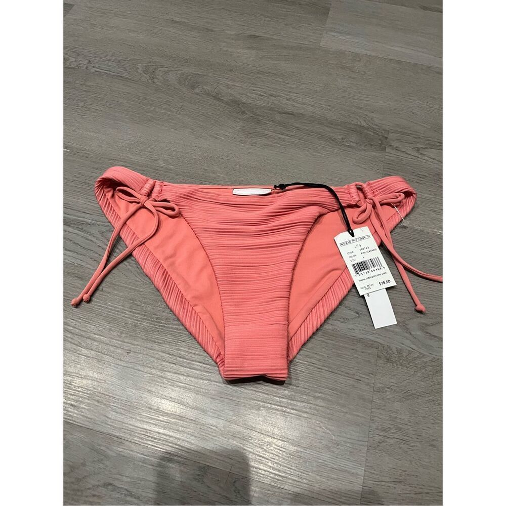 Robin Piccone Lily Swim Bottoms in Color Pink Lemonade Size Large NWT
